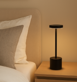 DESC Luminária de Mesa LED Recarregável Portátil Preta
